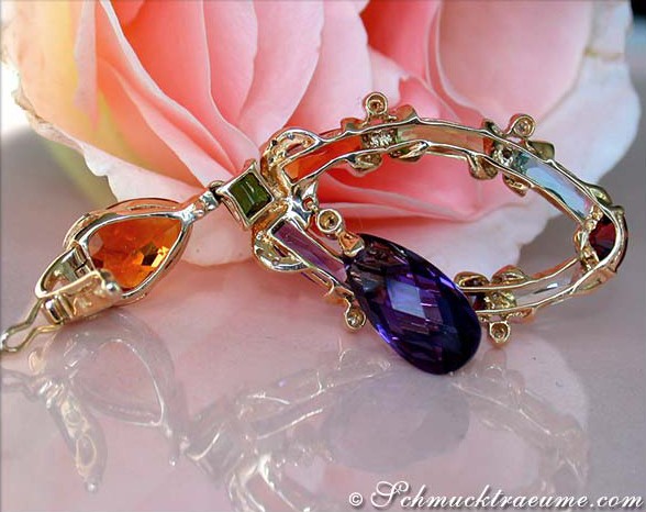 Ausgefallener Multicolor Edelstein Anhänger mit Brillanten - Image 4