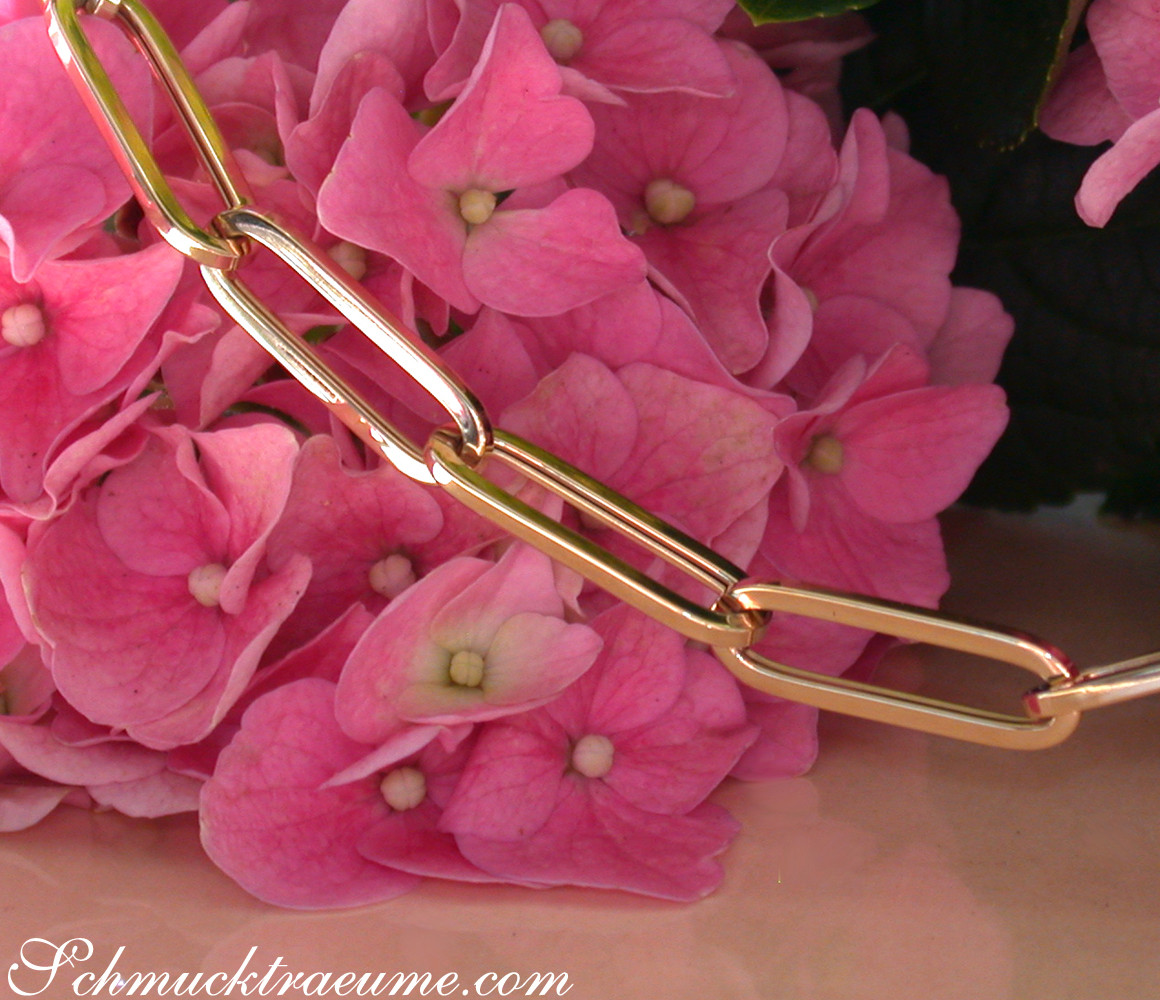 Gold Pur: Auffallende Paperclip Halskette / Collier in Gelbgold 585 - Image 3