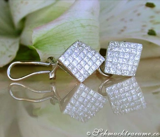 Princess-Diamanten-Ohrstecker in Weißgold, 1.500 Karat, TW VS, luxuriöse Diamant-Prinzessin-Ohrschmuck