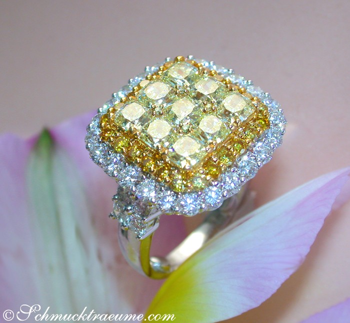 Exklusiver gelbe Diamanten Ring mit Brillanten - Image 3