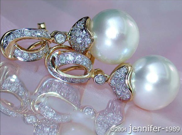 Zeitlos elegante Südseeperlen Brillanten Ohrgehänge - Image 4