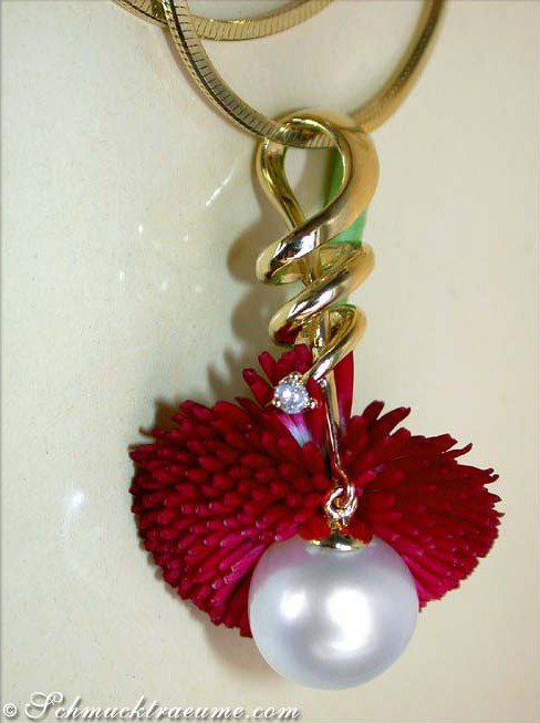 Zauberhafter Südseeperle Brillant Anhänger - Image 4