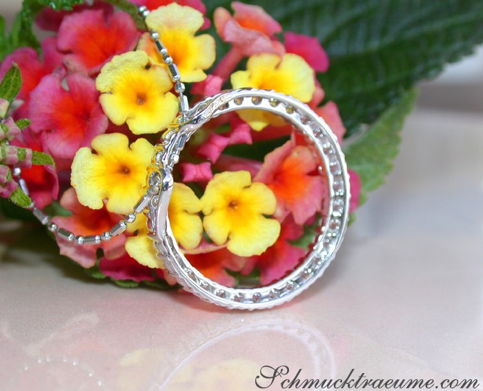 Eleganter Diamant Kreis Anhänger in Weißgold 750 - Image 5