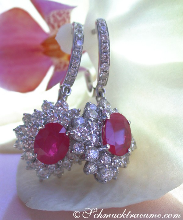 Exquisite Burma Rubin Ohrstecker mit Brillanten - Image 3