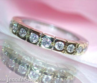 Zweifarbiges Diamanten Memory Bandring 0.70 Karat TW VS, Gold 750