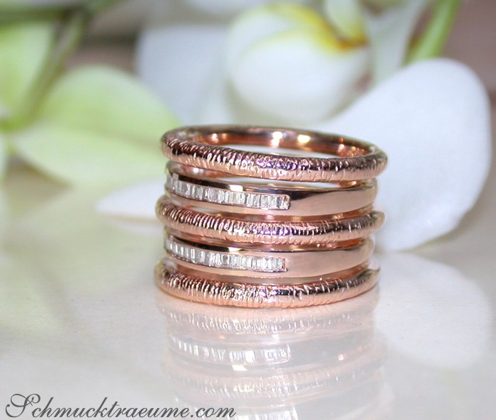 Puristischer Roségold Ring mit Diamanten - Image 4