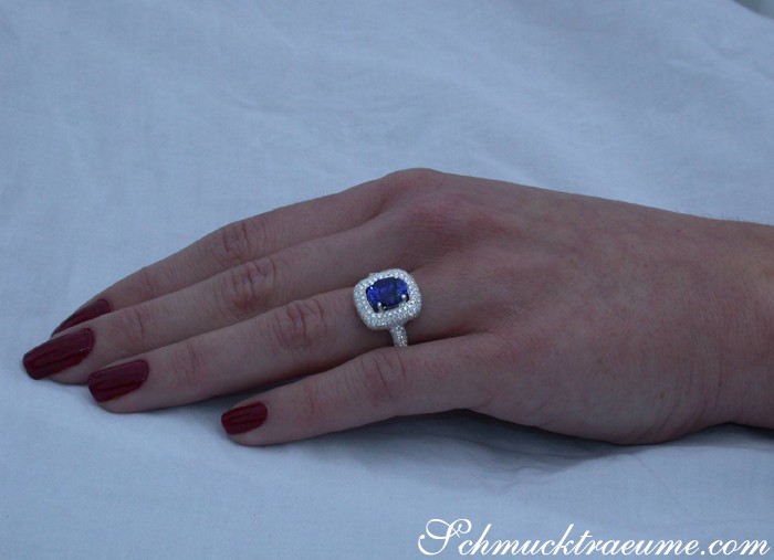 Bildschöner AAA Tansanit Ring mit Brillanten - Image 4