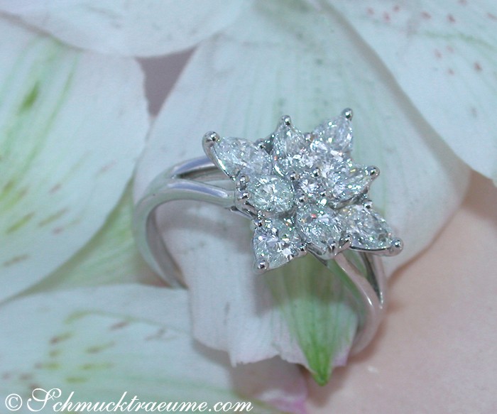 Bildschöner Diamanten Ring im Stern Design - Image 5