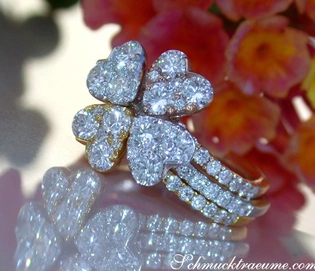 Herzformige Diamantringe in Weißgold, 1.750 Karat TW VS