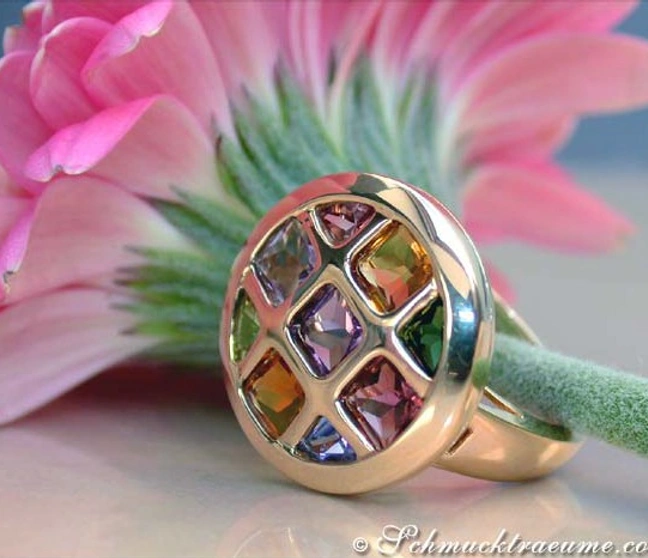 Herrlicher Multicolor Edelstein Ring - Image 1 Herrlicher Multicolor Edelstein Ring - Image 1
