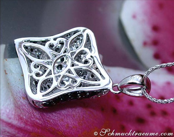 Auffallender schwarze Diamanten Anhänger im Rauten Design - Image 4