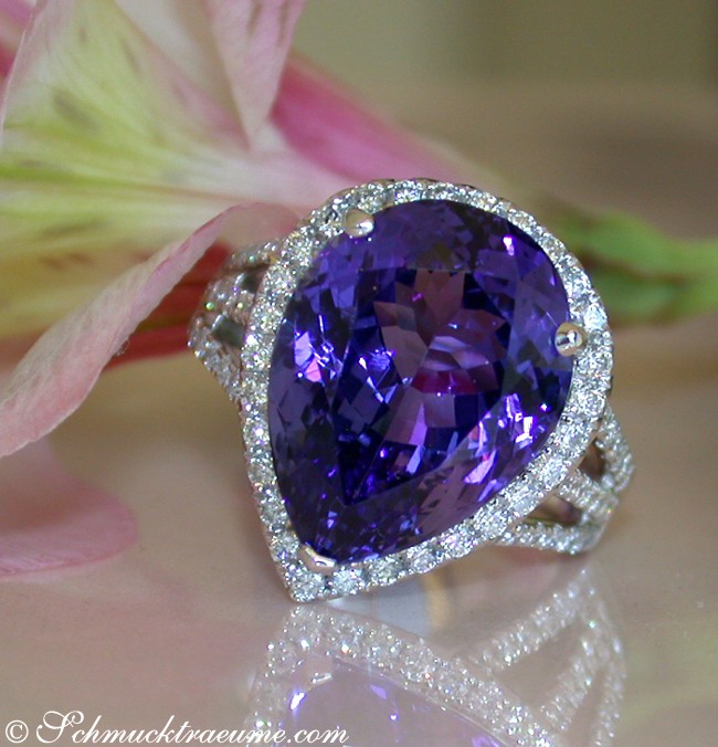 Exquisiter AAA Tansanit Brillanten Ring - Image 3