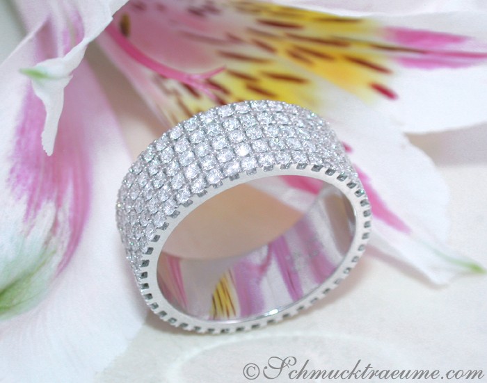 Extra flacher Brillanten Memory Ring in Weißgold 750 - Image 3