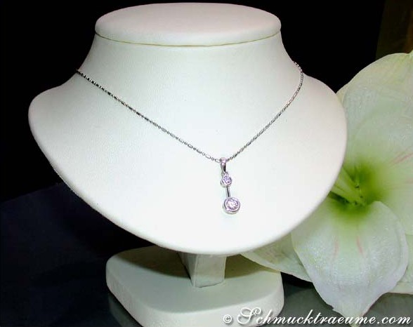 Dezente Brillanten Solitär Halskette in Weißgold, 0.320 Karat TW SI