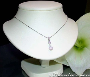 Dezente Brillanten Solitär Halskette in Weißgold, 0.320 Karat TW SI