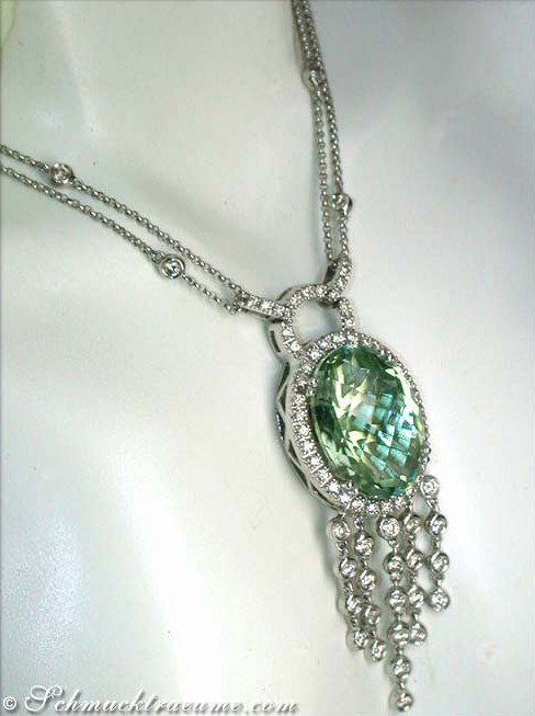 Attraktives Prasiolith Collier mit Brillanten - Image 5