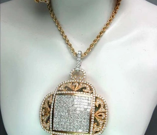 Luxuriöser Diamanten-Anhänger in Weißgold & Gelbgold 750, 7.310 Karat, TW VS