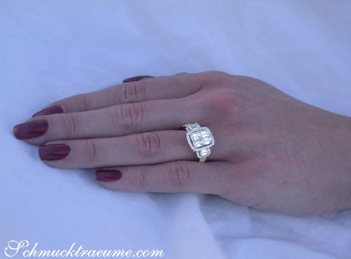 Ausgesuchter Brillant Ring mit Diamanten im Smaragdschliff - Image 4