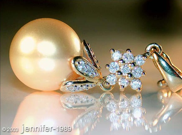 Goldene Südseeperle Brillanten Anhänger - Image 3