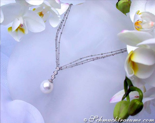 Traumhaftes Südseeperle Collier mit Brillanten - Image 2