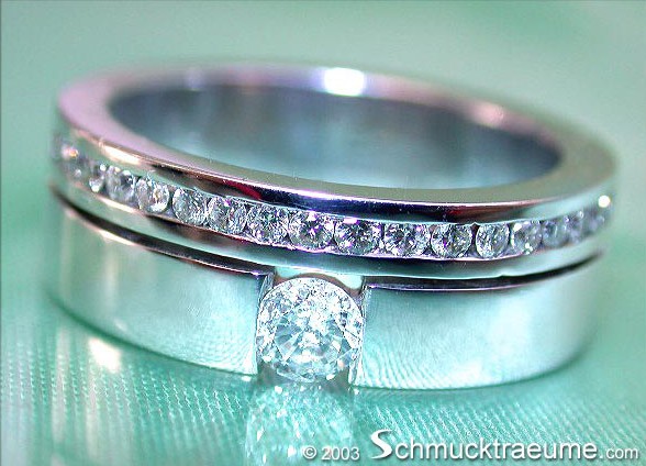 Weißgold 750 Solitär-Ring mit 0.600 ct TW VS Brillant