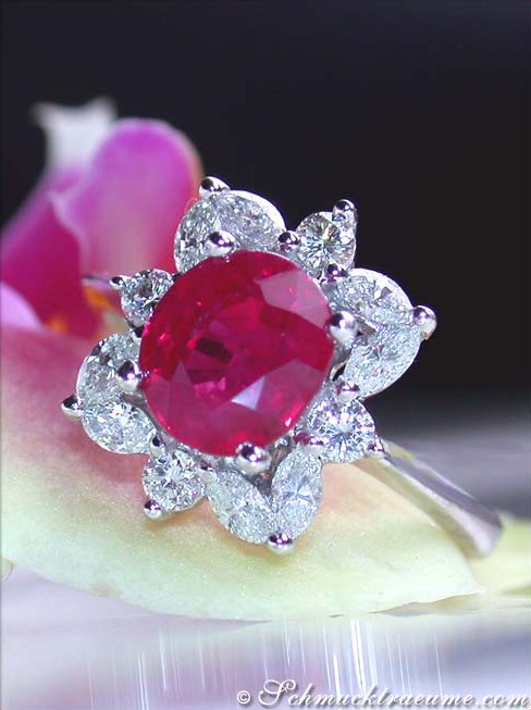 Exquisiter Burma Rubin Ring mit Diamanten - Image 4