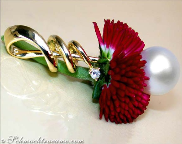 Zauberhafter Südseeperle Brillant Anhänger - Image 2