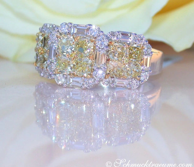 Luxuriöser gelbe Diamanten Ring mit Brillanten - Image 1 Luxuriöser gelbe Diamanten Ring mit Brillanten - Image 1
