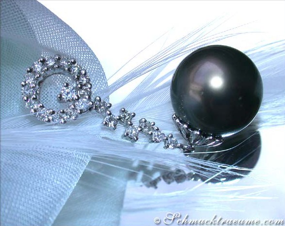 Wundervoller Tahitiperle Anhänger mit Brillanten - Image 2