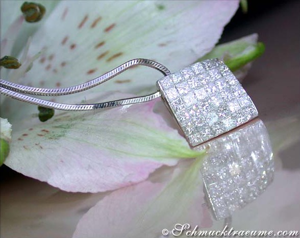 Prinzess-Diamant-Anhänger mit 0.770 Karat TW VS in Weißgold 750