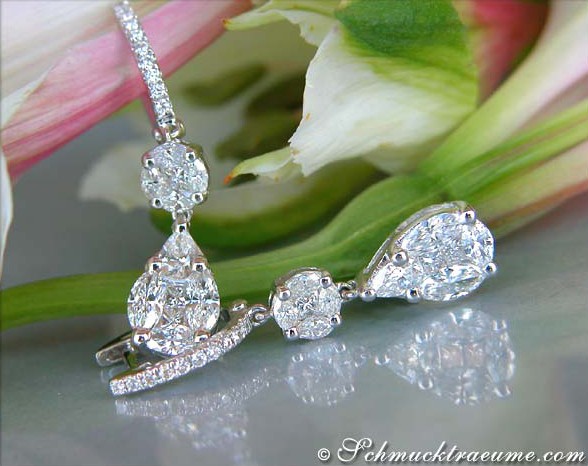 Herrliche Diamanten Ohrringe im Illusion-Design - Image 3