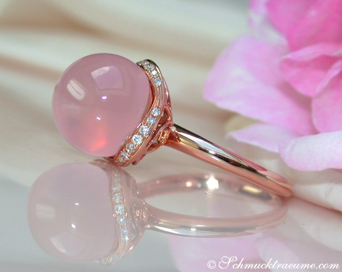 Bezaubernder Rosenquarz Brillanten Ring - Image 3