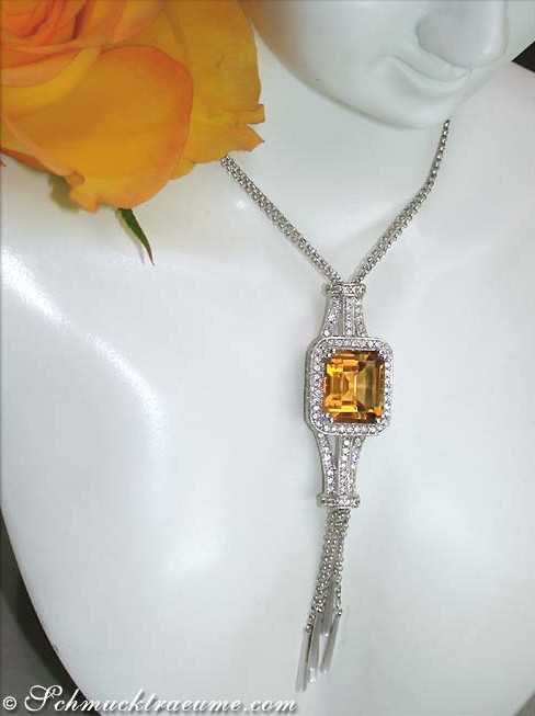 Ausgefallenes Citrin Collier mit Brillanten - Image 5