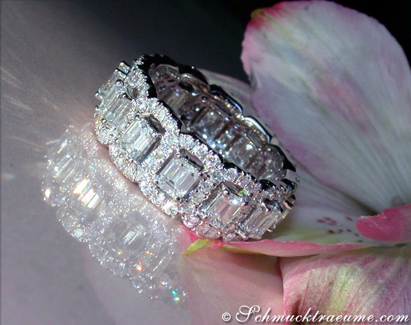 Prächtiger Diamanten Memory Ring (Smaragd & Brillant Schliff) - Image 4