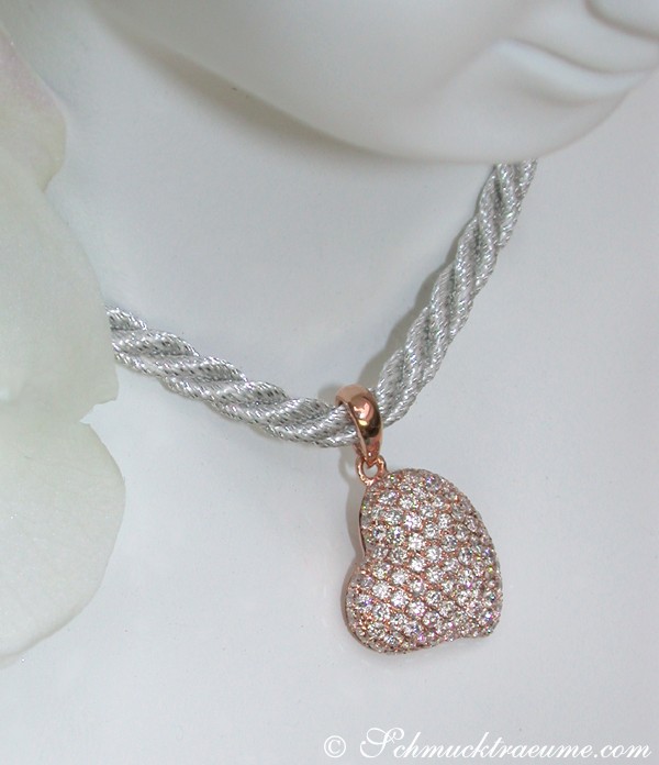 Zeitloser Brillanten Herz Anhänger in Roségold 750 - Image 4