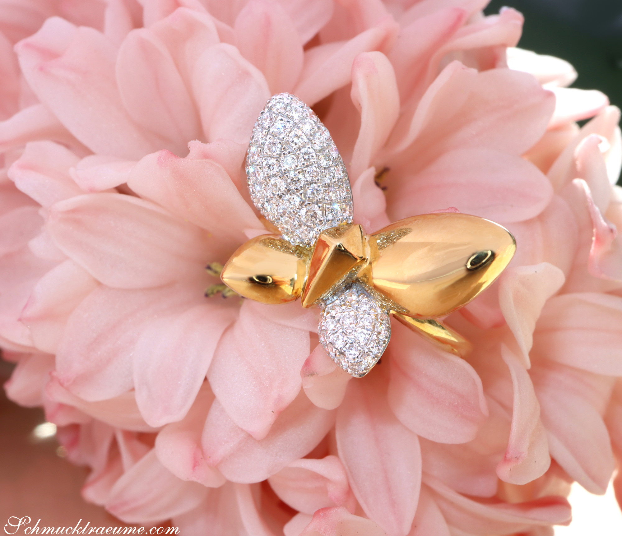 Brillanten Schmetterling Ring „Golden Butterfly“ - Image 6
