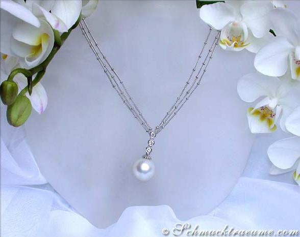 Traumhaftes Südseeperle Collier mit Brillanten - Image 5