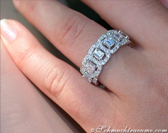 Prächtiger Diamanten Memory Ring (Smaragd & Brillant Schliff) - Image 6