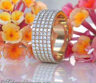 Gelbgold 750 Diamanten Memory Ring mit 2.150 Karat TW SI