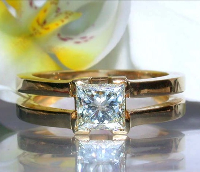 Erlesener Diamant Solitär Ring (Einkaräter) - Image 1 Erlesener Diamant Solitär Ring (Einkaräter) - Image 1