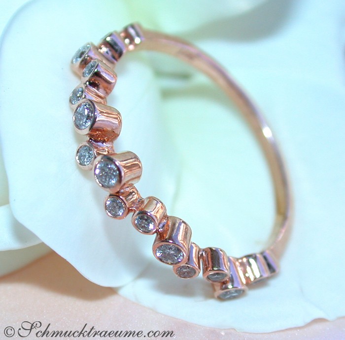 Graziler Diamanten Memory Ring in Roségold - Image 3