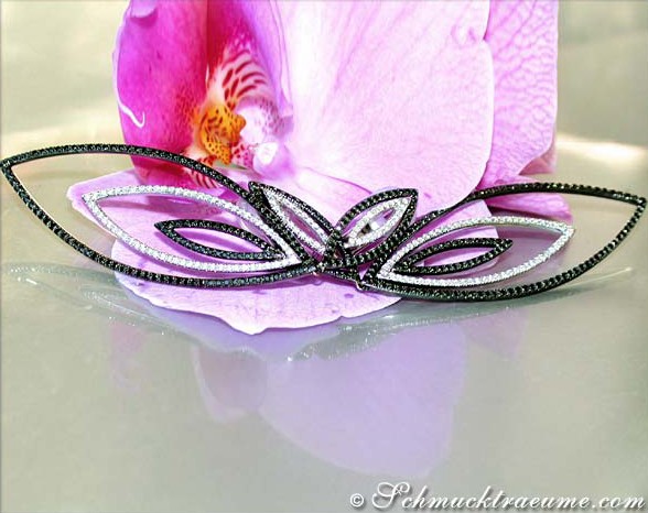 Extra lange Ohrringe mit schwarzen Diamanten (7,80 cm) - Image 4