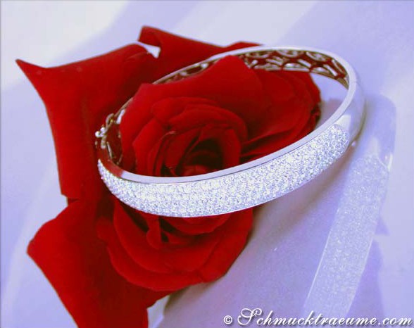 Weiße Diamanten Pavé Armband in Weißgold mit 5.030 Karat