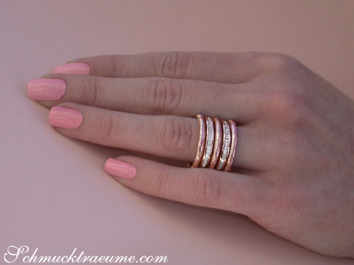 Puristischer Roségold Ring mit Diamanten - Image 3