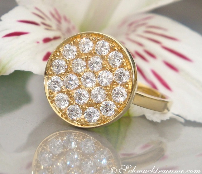 Ungewöhnlicher Brillant Ring in Gelbgold - Image 1 Ungewöhnlicher Brillant Ring in Gelbgold - Image 1