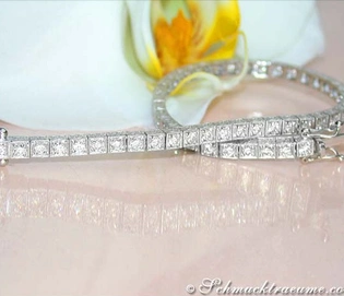 Klassisches Diamanten-Tennis-Armband mit 3.300 Karat TW VS in Platin 950