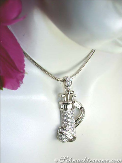 Exquisiter Diamanten Golfbag Anhänger in Weißgold 750 - Image 6