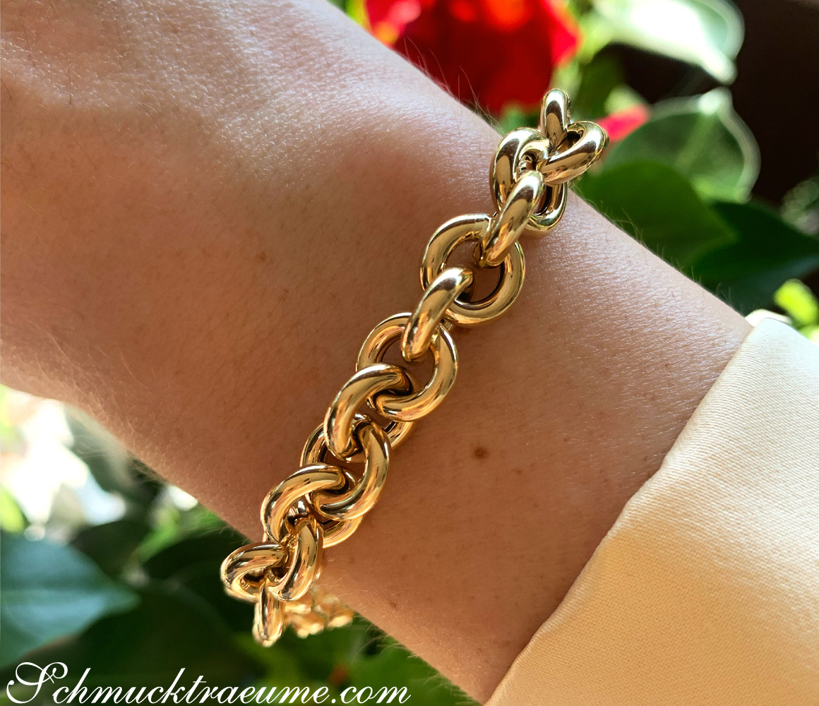 Gold Pur: Charmantes Glieder Armband in Gelbgold 585