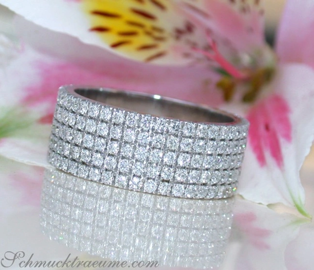 Extra flacher Brillanten Memory Ring in Weißgold 750 - Image 1 Extra flacher Brillanten Memory Ring in Weißgold 750 - Image 1