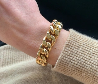 Gelbgold-Panzerarmband mit 585er GG, 60 Gramm, spektakuläres Design